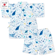 [ベビー]甚平(じんべい)スーツ 海柄 オフホワイト