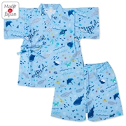 [ベビー]甚平(じんべい)スーツ 海柄 ブルー