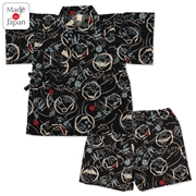 [ベビー]甚平(じんべい)スーツ 富士山柄 ブラック