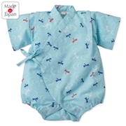 [ベビー]甚平ロンパス トンボ柄 サックス