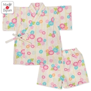 [ベビー]甚平(じんべい)スーツ 朝顔柄 イエロー