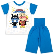 [ベビー]どっちも前だよパジャマ　アンパンマン　ブルー