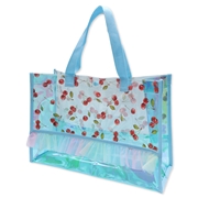 フリル付きビーチバッグ チェリー柄