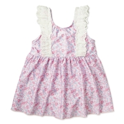 [キッズ]ワンピース水着 花柄 肩レース