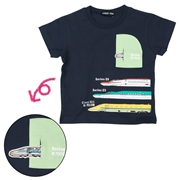 [キッズ]新幹線トンネルＴシャツ　ネイビー
