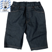 [キッズ]いつものパンツ　５分丈　速乾素材　ネイビー