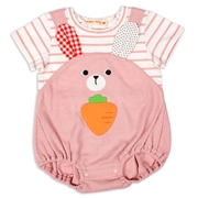 アニマルロンパース　うさぎ　ピンク