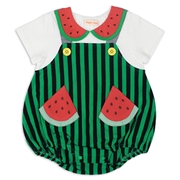 スイカロンパース　グリーン