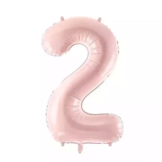 ナンバーバルーン「2」 ライトピンク