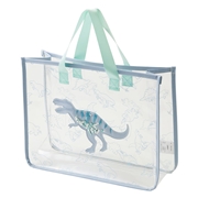 スパンコールビーチバッグ 恐竜 サックス