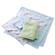 無撚糸湯上がりタオル4点セット ブルー