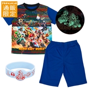 【通販限定】 [キッズ]半袖パジャマ　光る　マリオカートワールド　ブルー