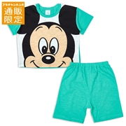 【通販限定】[ベビー]半袖パジャマ　フェイスプリント　ミッキー