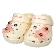 [14.0~18.0cm]EVAサンダル　花モチーフ　ホワイト