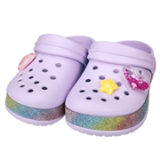 [14.0~19.0cm]EVAサンダル　ラメテープ　パープル