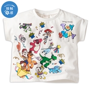 [ベビー]半袖Tシャツ　トイストーリー　接触冷感　ホワイト
