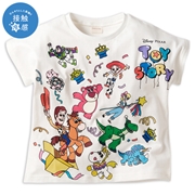 [キッズ]半袖Tシャツ　トイストーリー　接触冷感　ホワイト