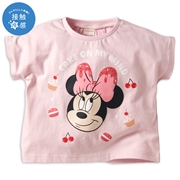 [ベビー]半袖Tシャツ　ミニー　接触冷感　ピンク