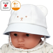 [42~46cm]クレマンハット　クマ耳星柄　オフホワイト