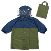 バイカラーレインコート　ネイビー