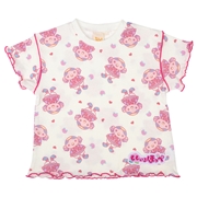 [キッズ]半袖Tシャツ　おかあさんといっしょ　ももいろほっぺ　ホワイト