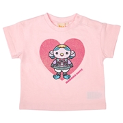 [ベビー]半袖Tシャツ　おかあさんといっしょ　ももいろほっぺ　ピンク