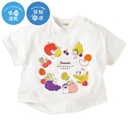 [ベビー]半袖Tシャツ　フルーツ　機能性　スヌーピー　ホワイト