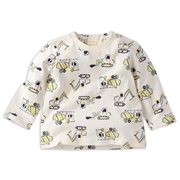 [ベビー]長袖　Ｔシャツ　総柄　グリーン