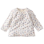 [ベビー]長袖　Ｔシャツ　総柄　ブルー