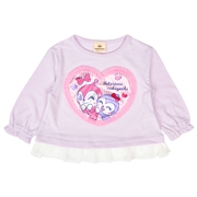 [キッズ]裾フリル長袖Ｔシャツ　アンパンマン　パープル