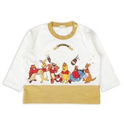 [ベビー]長袖Tシャツ　切替　プー　オフホワイト