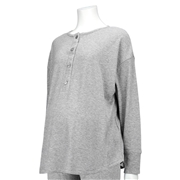 [授乳仕様]もっちリブ　なでなで　長袖Ｔシャツ　グレー