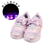 [15.0~18.0cm]光るキラキラシューズ　クロミ　パープル