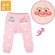 【通販限定】ポイント柄もこもこニットパンツ　アンパンマン　ピンク