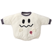 [ベビー]ハロウィンまるロンパース おばけ オフホワイト