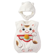 【10/2発売】[80～90cm]帽子付きベスト まねきねこ