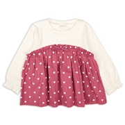 [キッズ]長袖Tシャツ　胸切替　レッド