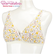 ラクラク授乳ハーフトップ花柄（ホックタイプ）　イエロー
