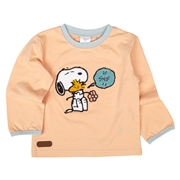 [キッズ]長袖Tシャツ　さがら刺しゅう　PEANUTSBaby　オレンジ