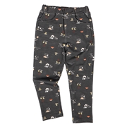 [キッズ]ロングパンツ　ストレッチ　総柄　PEANUTSBaby　チャコールグレー