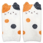 [ベビー]ふわふわレッグウォーマー　三毛猫