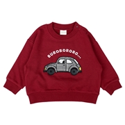 [ベビー]長袖トレーナー チェックモチーフ レッド