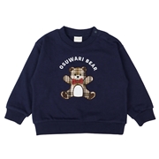 [ベビー]長袖トレーナー チェックモチーフ ネイビー