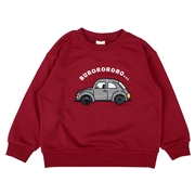 [キッズ]長袖トレーナー　チェックモチーフ レッド