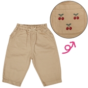 [ベビー]１０分丈パンツ ポケット刺しゅう　ベージュ