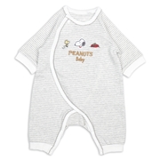 長袖プレオール　PEANUTS Baby　ボーダー　グレー