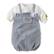 長袖ドレスオール　PEANUTS Baby　オーバーオール風　グレー