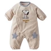 長袖プレオール　PEANUTS Baby　膝モチーフ　ベージュ