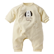長袖プレオール　PEANUTS Baby　さがら刺繍　オフホワイト