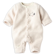 長袖プレオール　PEANUTS Baby　もこもこ　オフホワイト